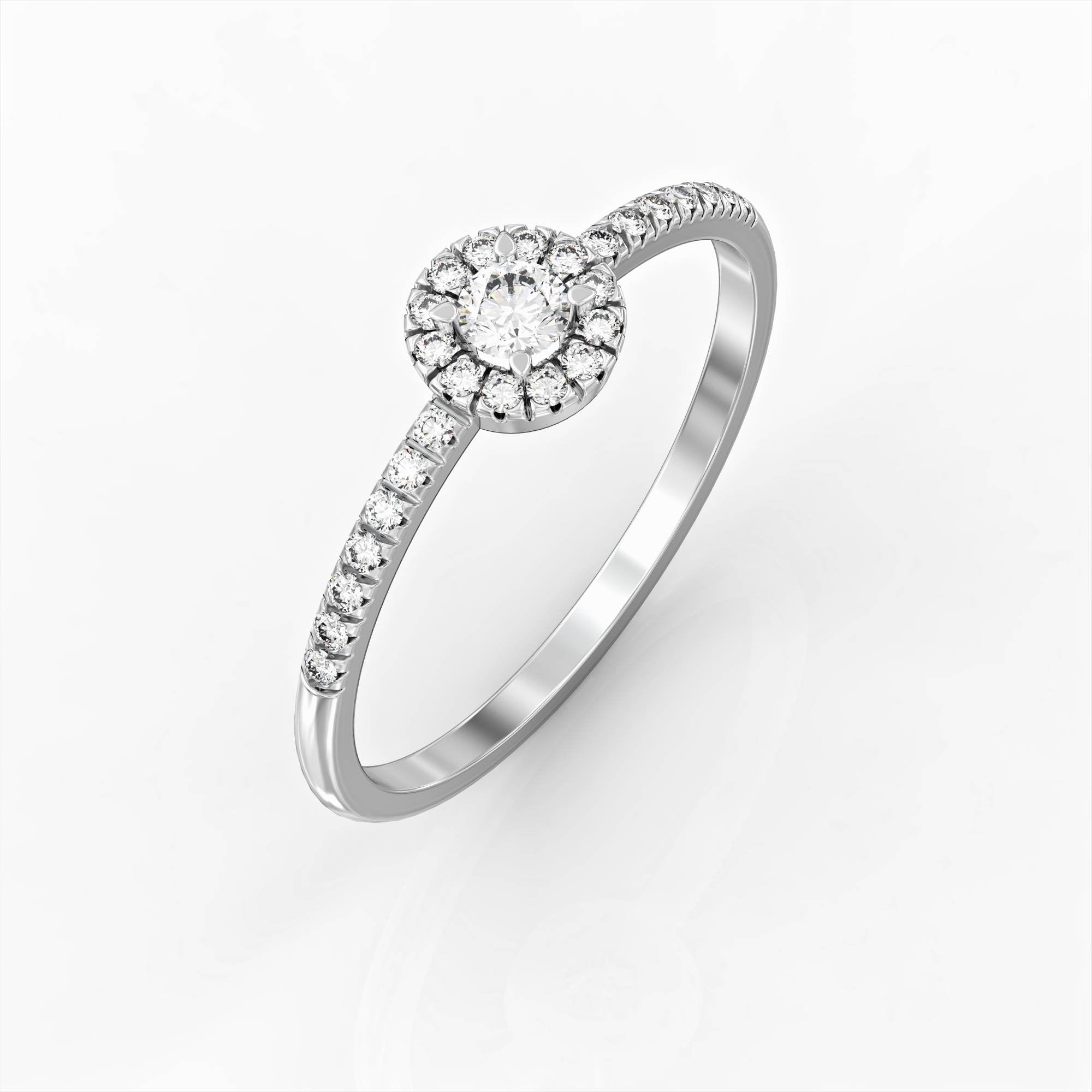 Lily ring - a flower ring studded with Lily diamonds 