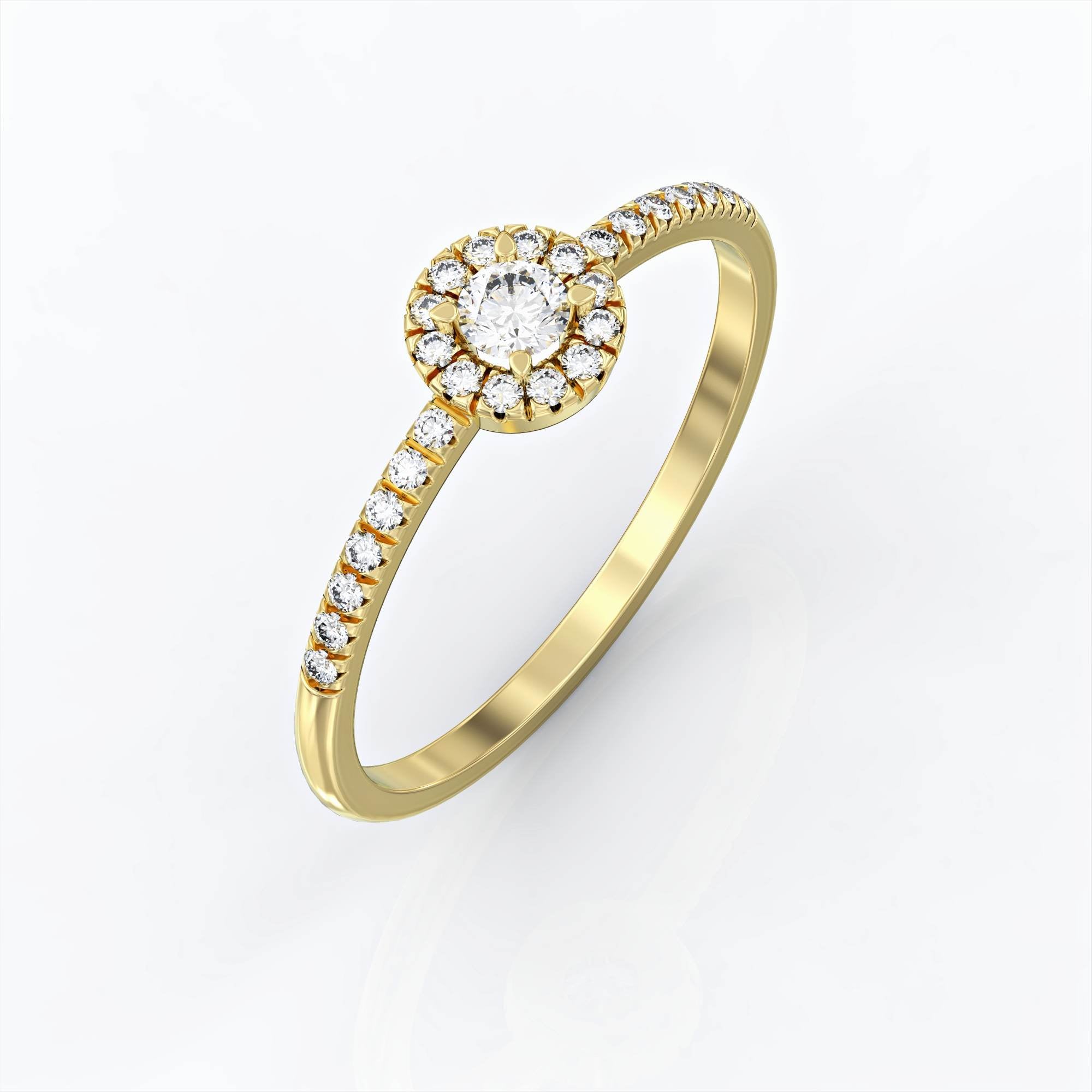 Lily ring - a flower ring studded with Lily diamonds 