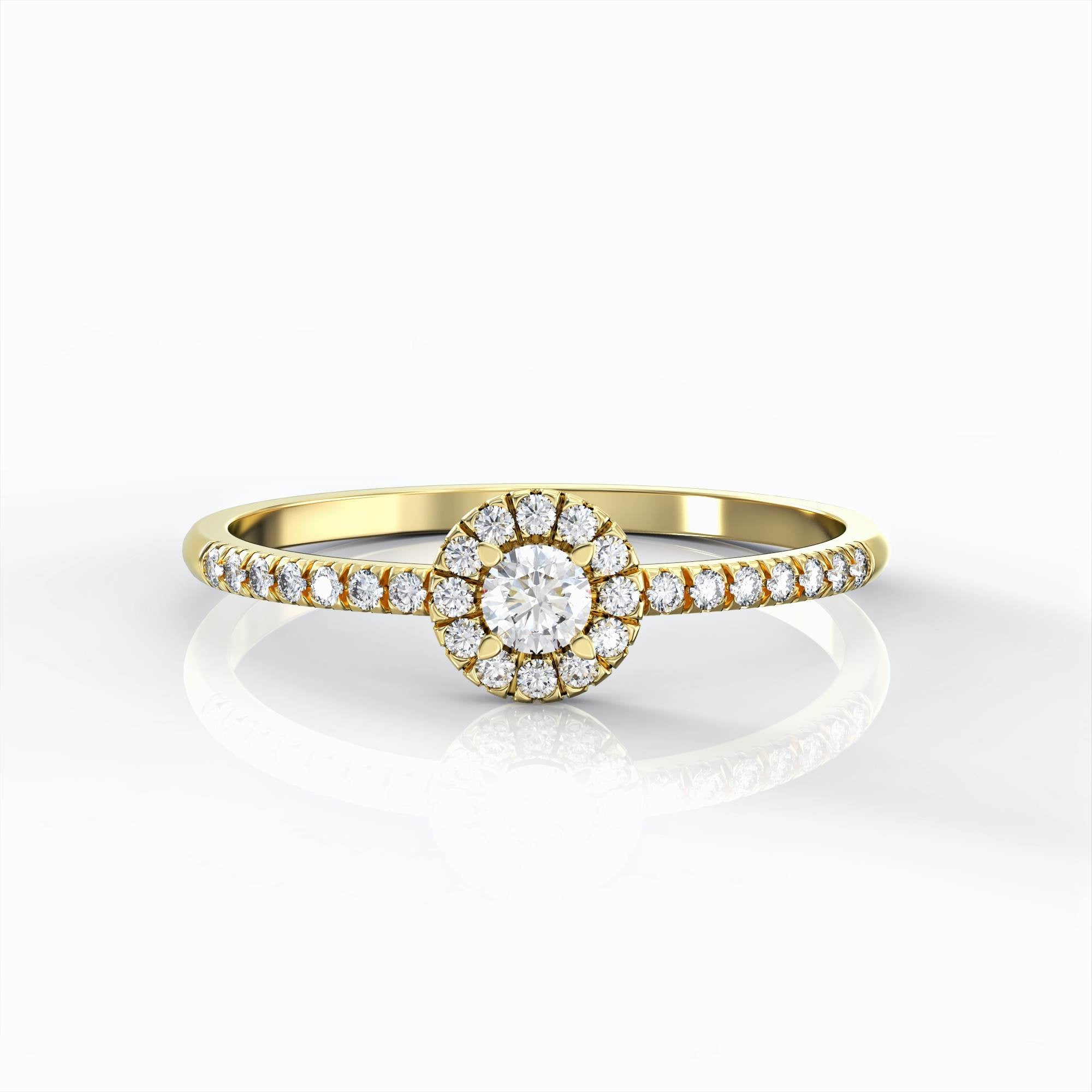 Lily ring - a flower ring studded with Lily diamonds 