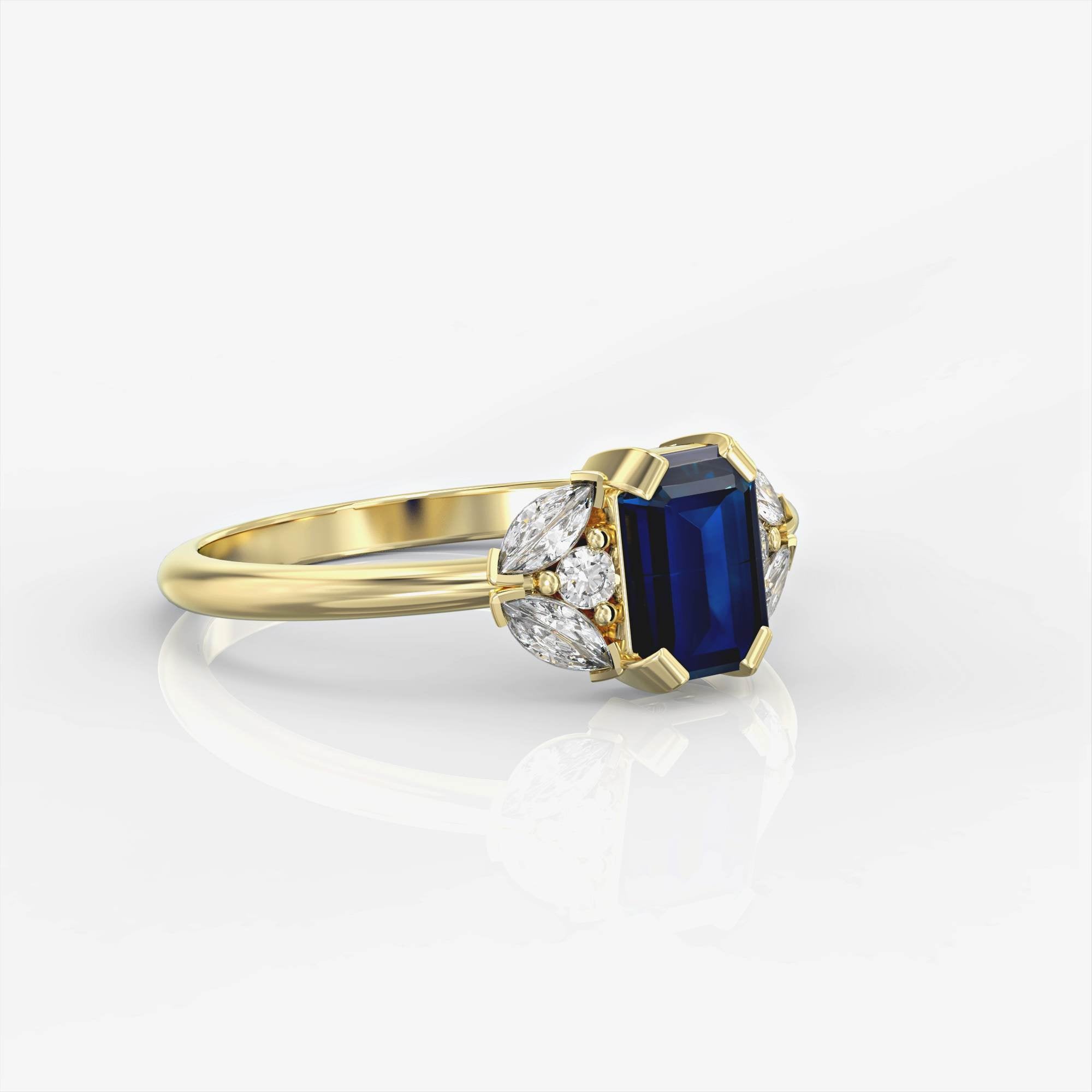 Capri - an engagement ring set with sapphires and diamonds