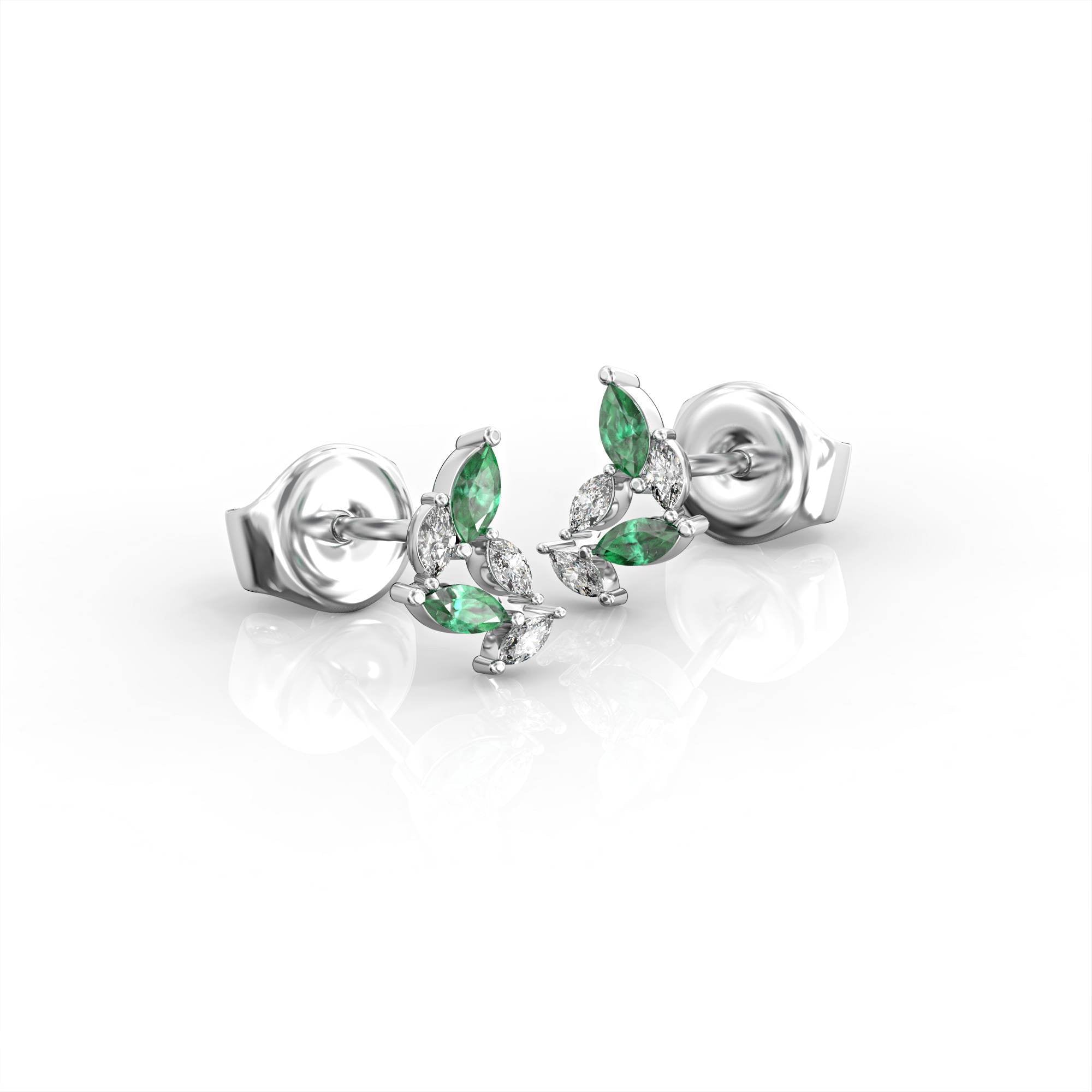 Santorini earrings - emerald and peridot studded cluster earring 