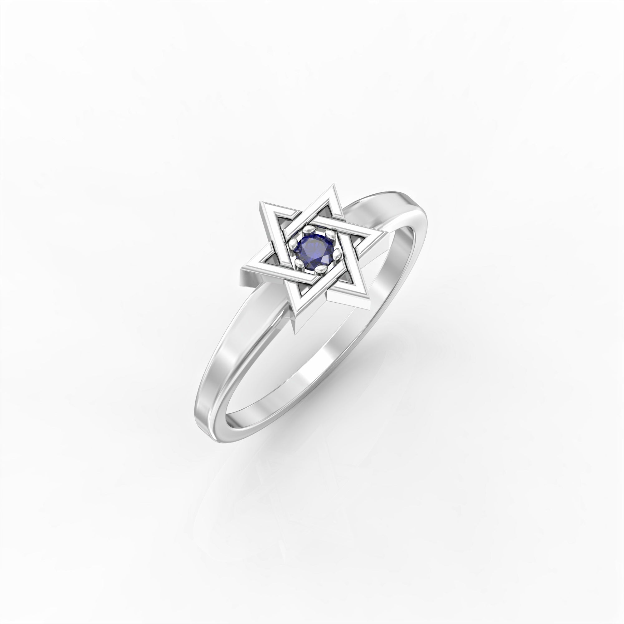 Star of David ring studded with sapphires 