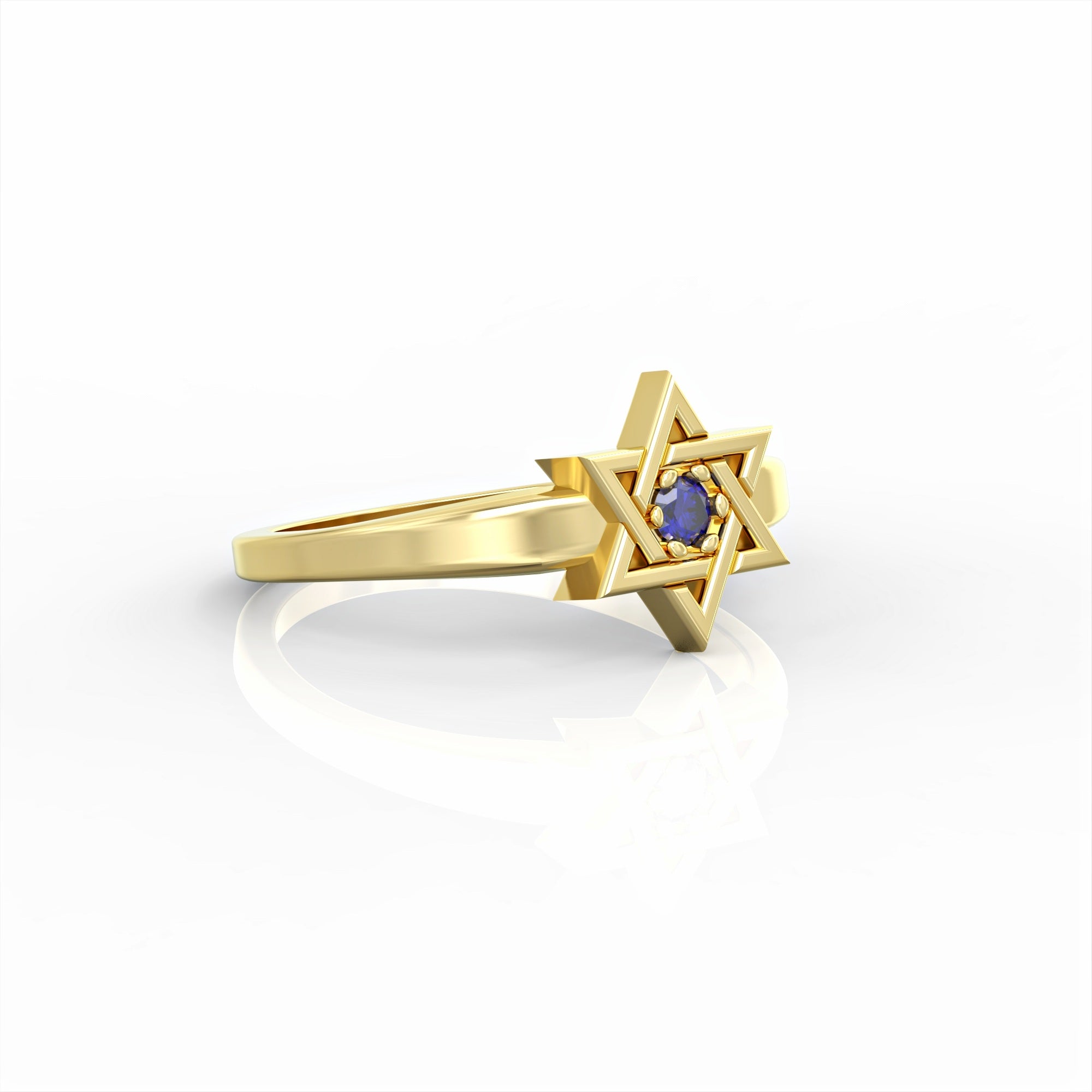 Star of David ring studded with sapphires 