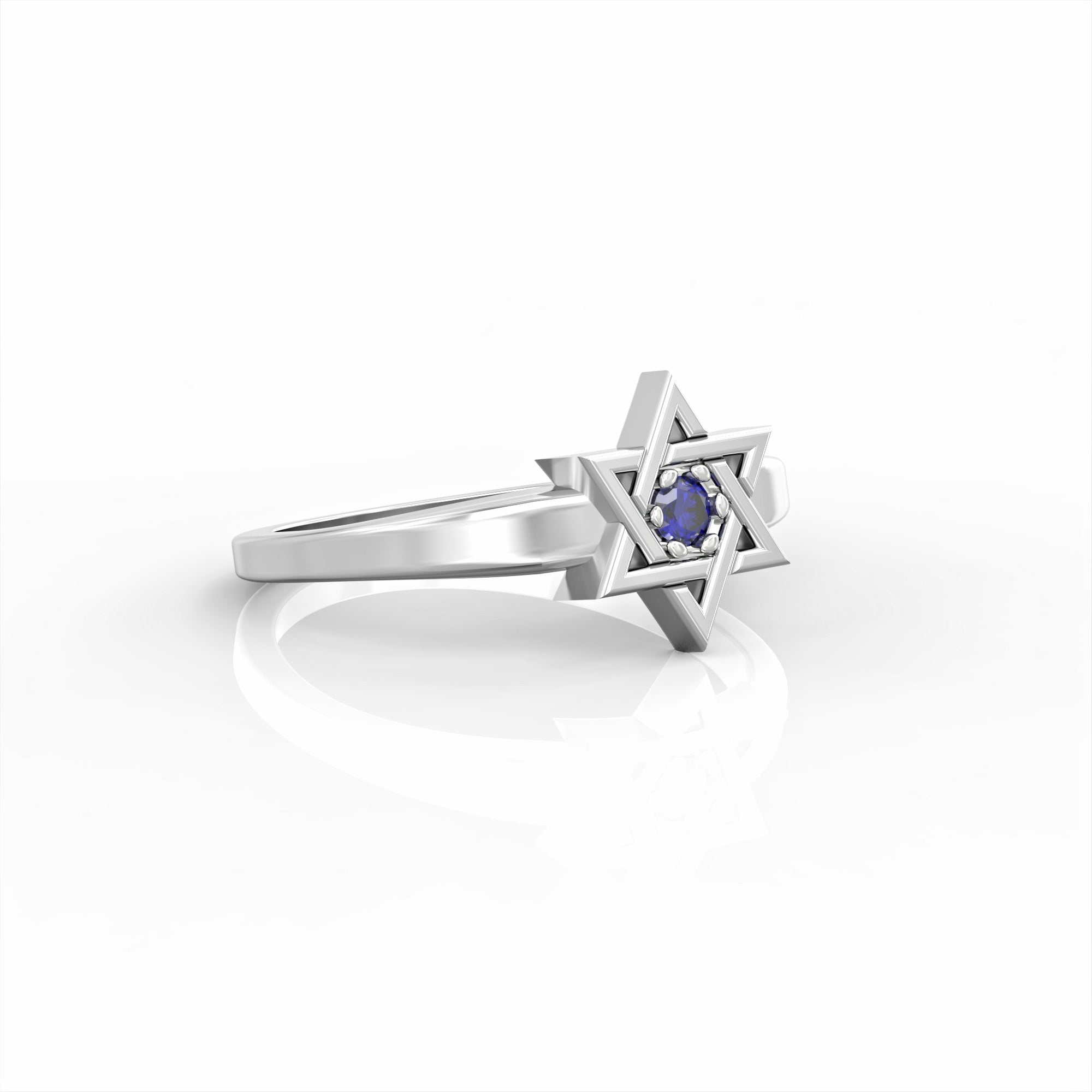 Star of David ring studded with sapphires 