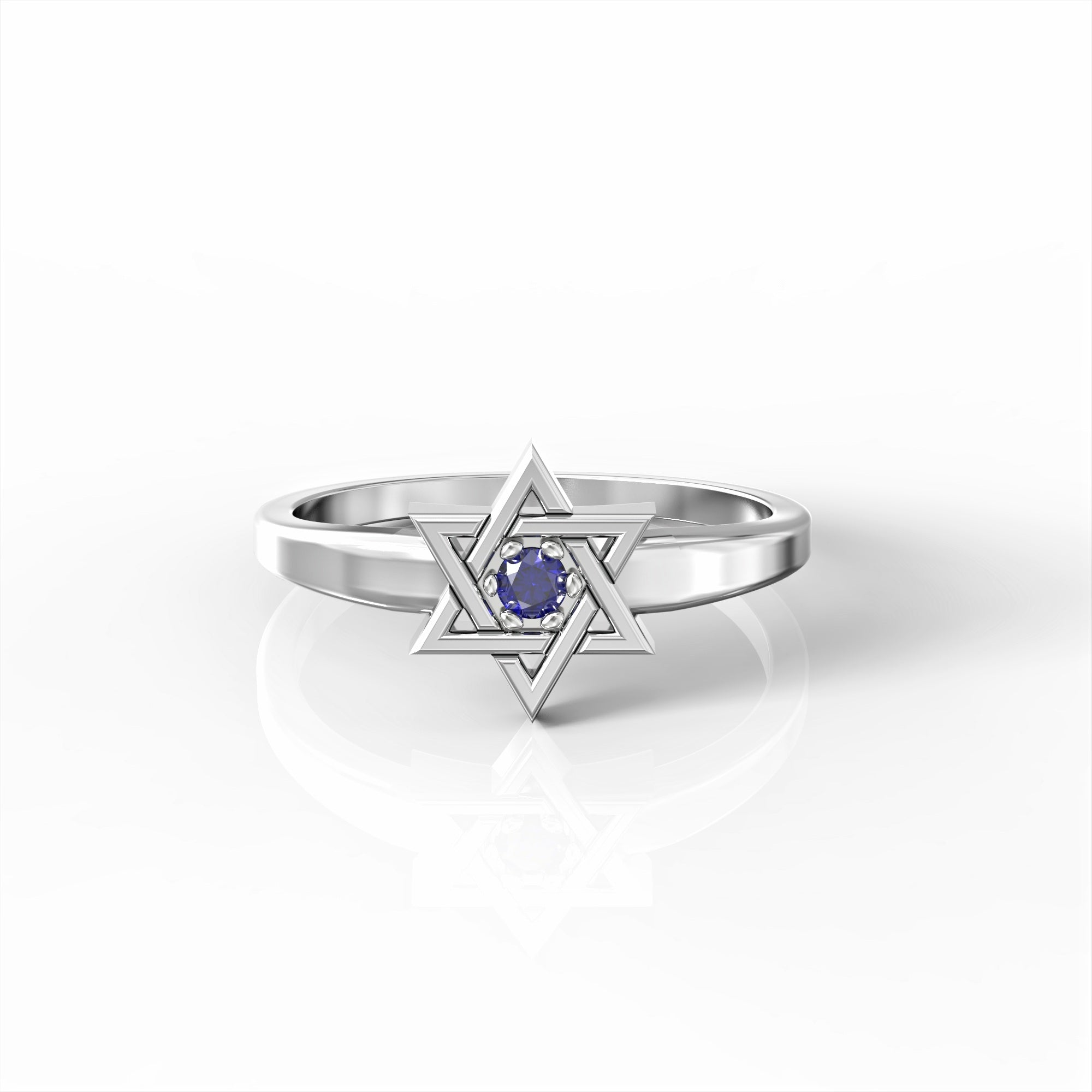 Star of David ring studded with sapphires 