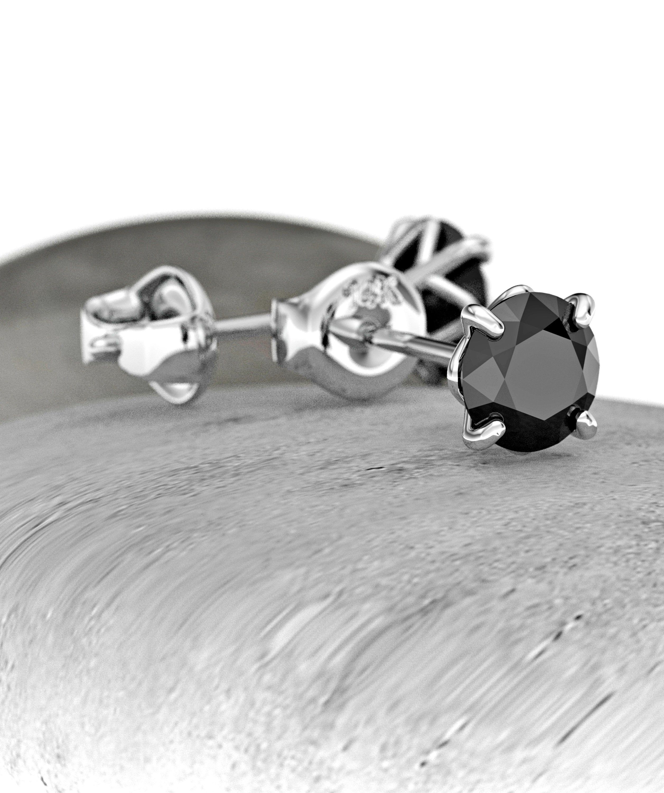 Flora earrings - black diamonds