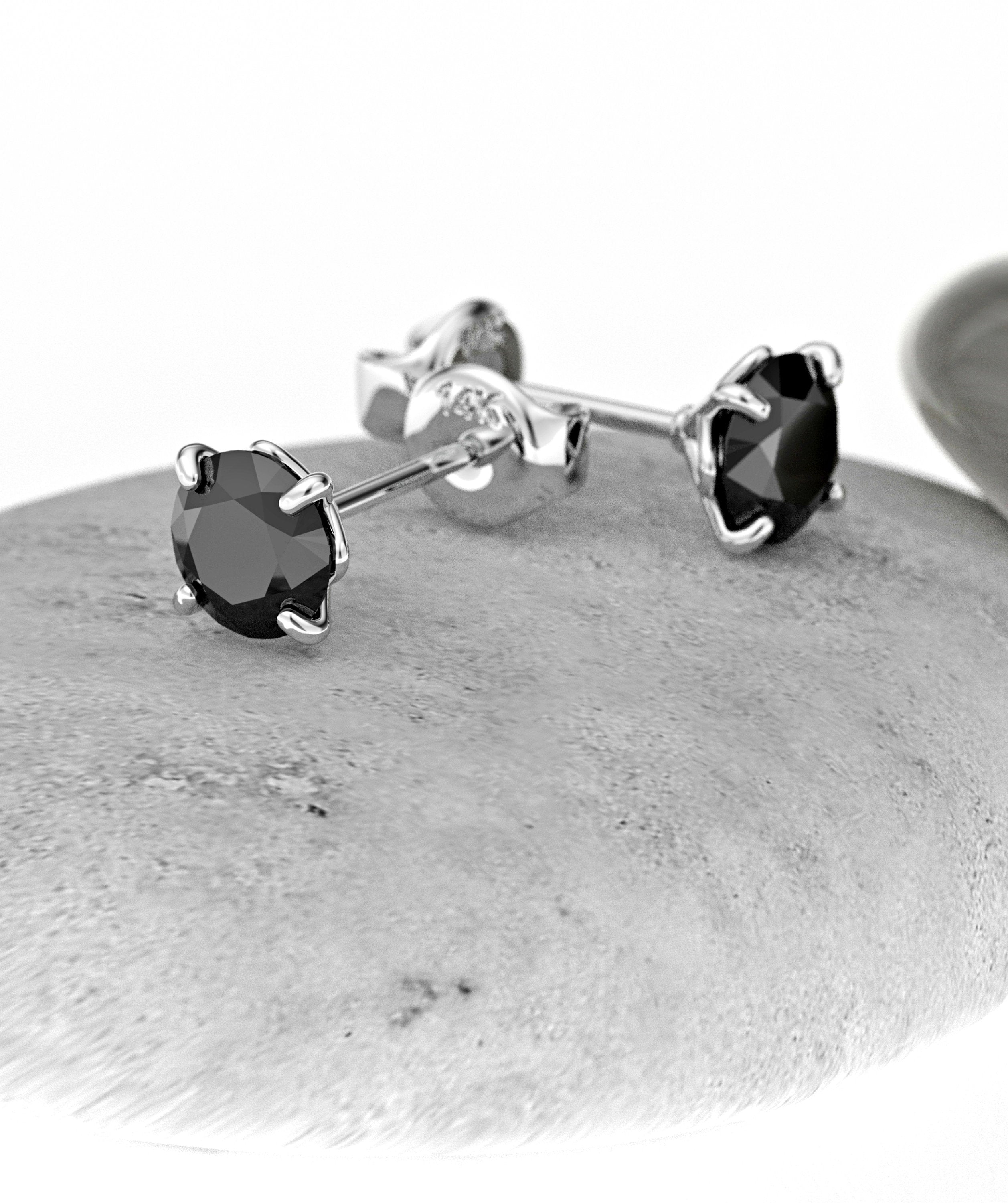 Flora earrings - black diamonds