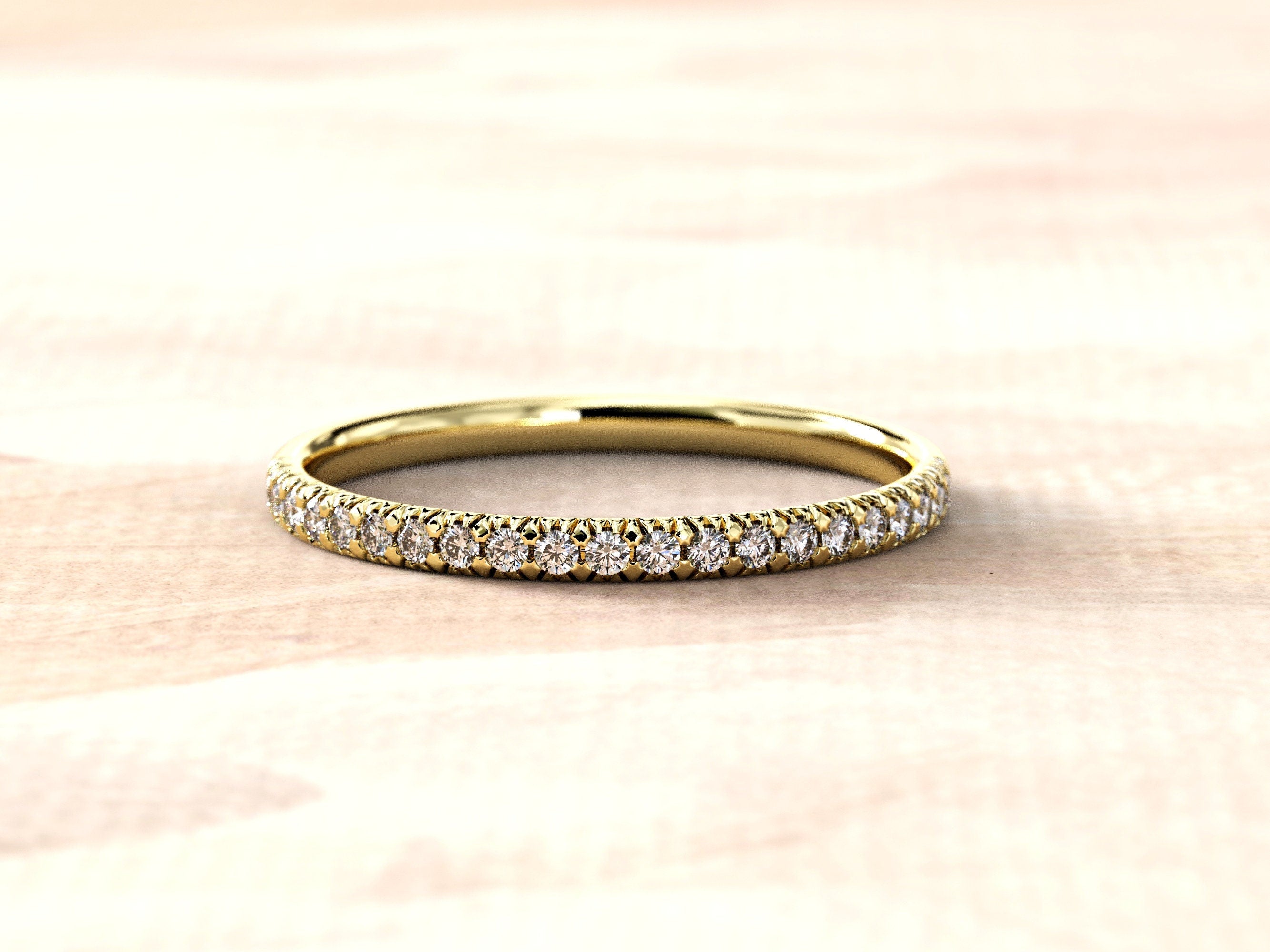 Half Eternity Diamond Ring | Solid Gold Diamond Engagement Ring | Engagement Ring For Women | Gold Wedding Ring | Dainty Gold Diamond Ring