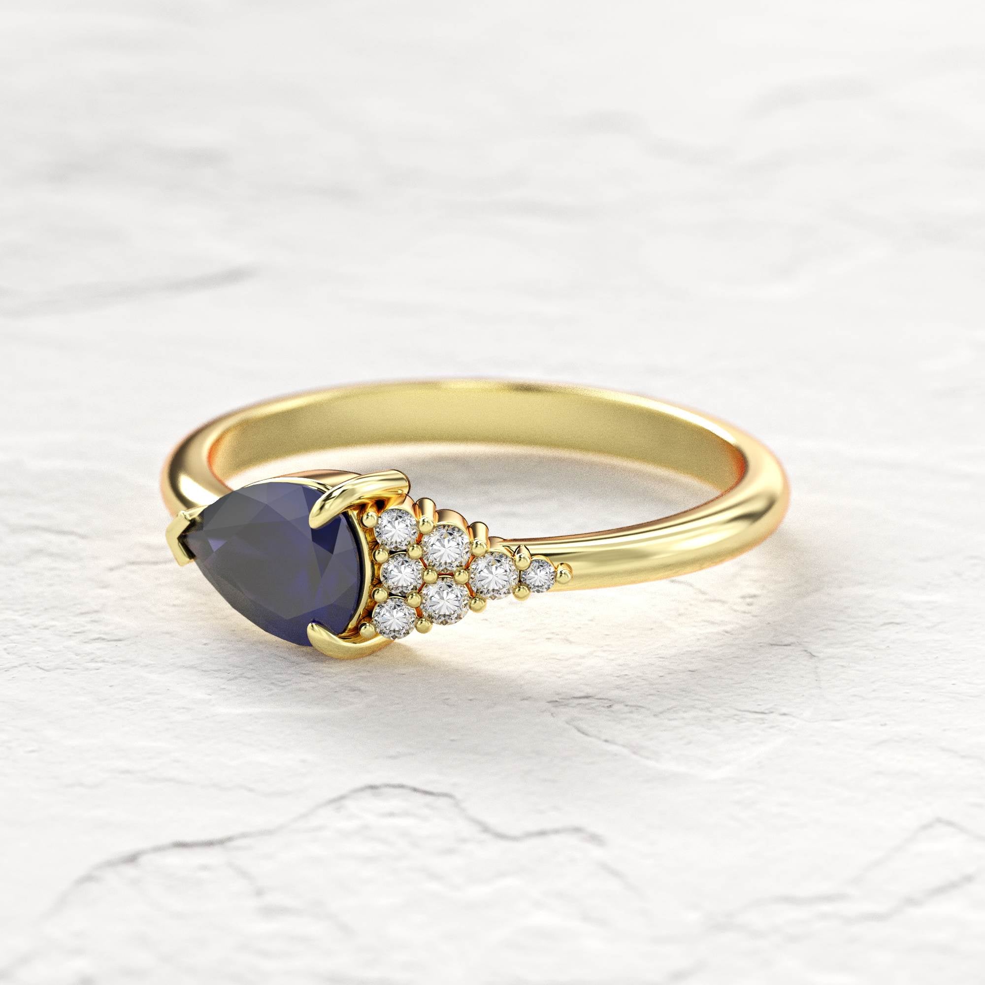 Scope ring - sapphire and diamond ring 