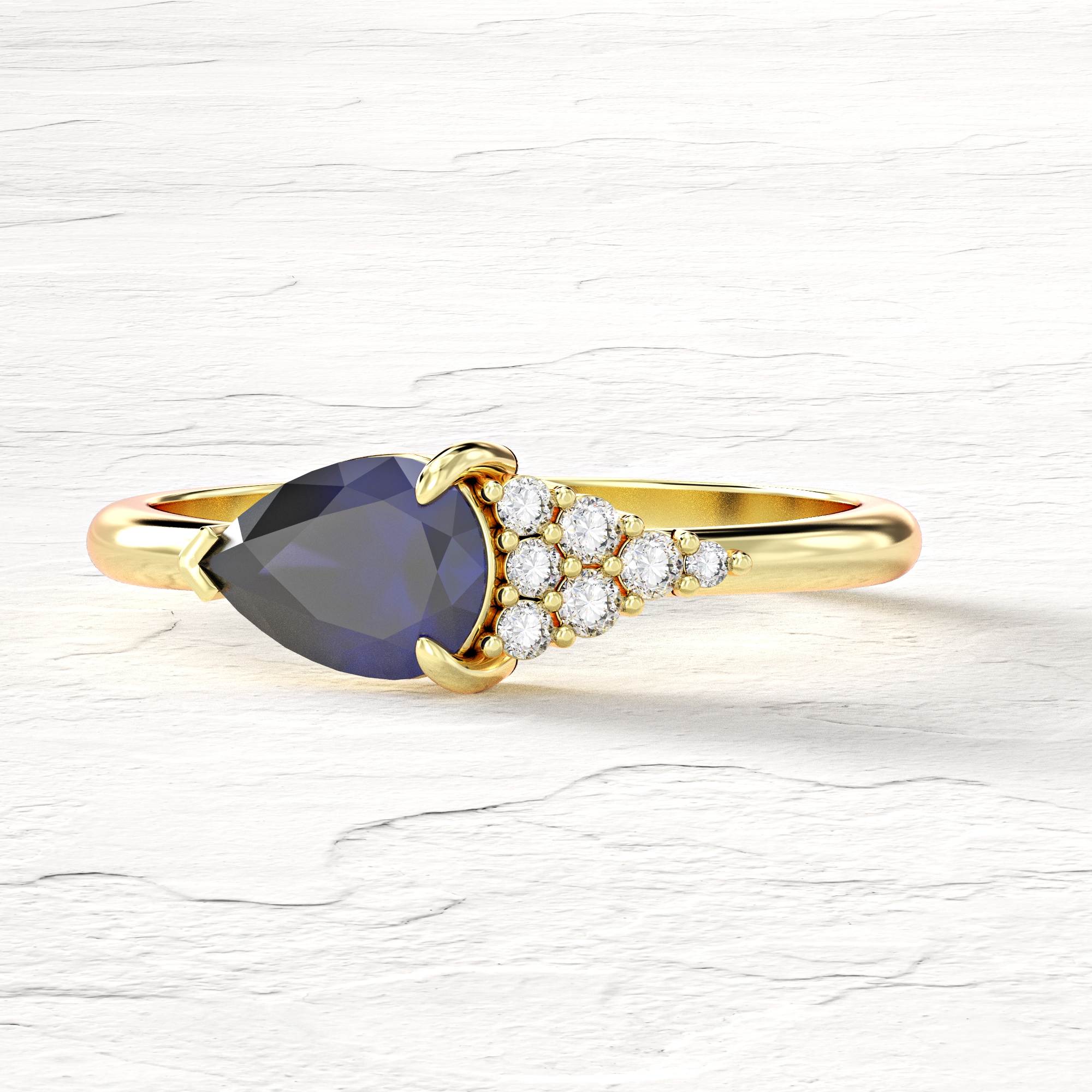 Scope ring - sapphire and diamond ring 