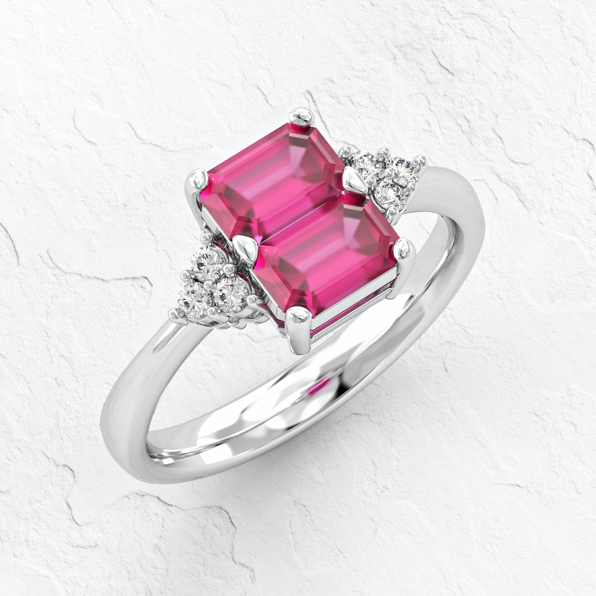 Siempre ring - Siempre ruby ​​and diamond studded ring