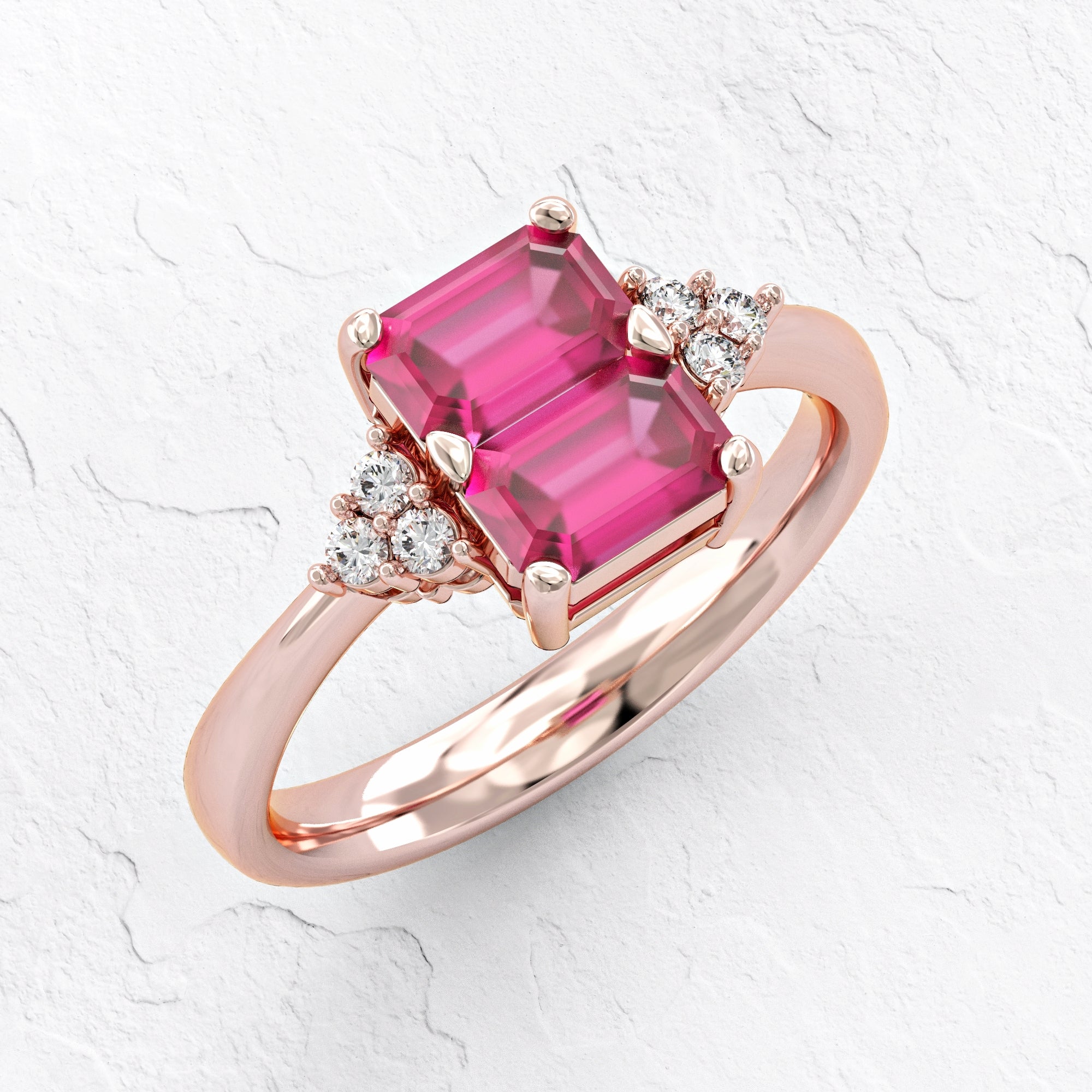 Siempre ring - Siempre ruby ​​and diamond studded ring