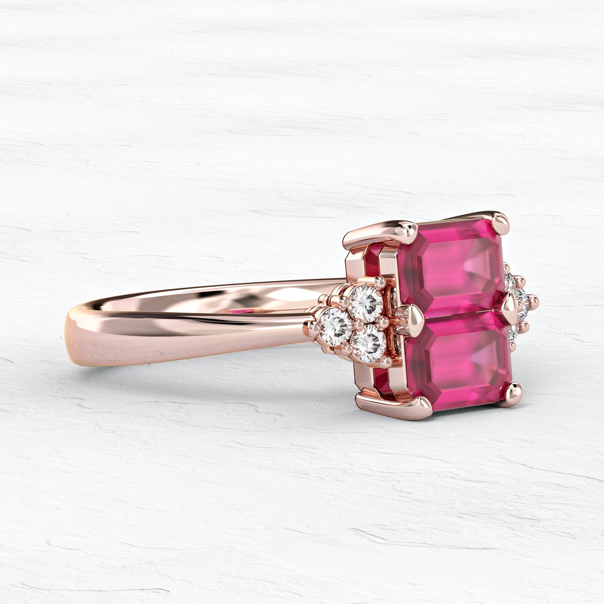 Siempre ring - Siempre ruby ​​and diamond studded ring