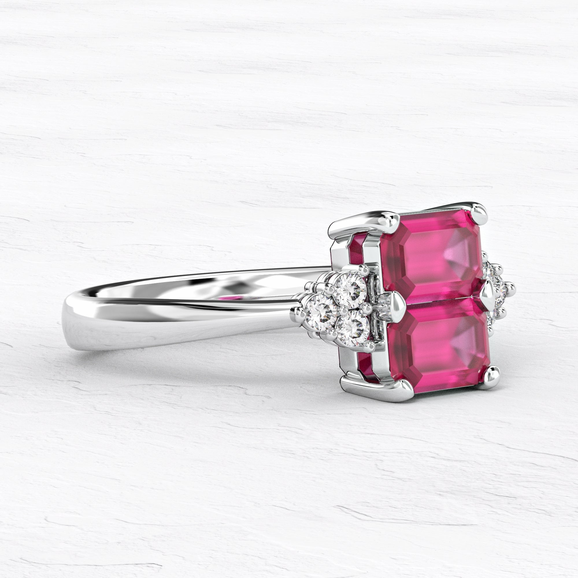 Siempre ring - Siempre ruby ​​and diamond studded ring