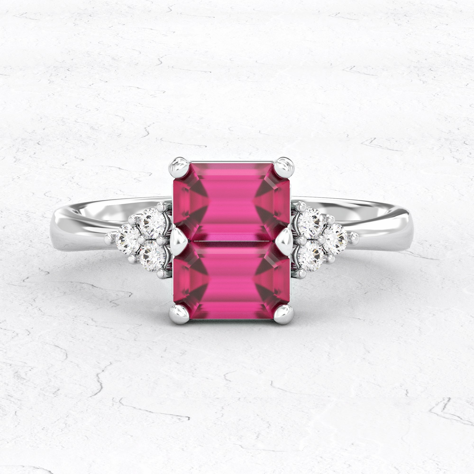 Siempre ring - Siempre ruby ​​and diamond studded ring